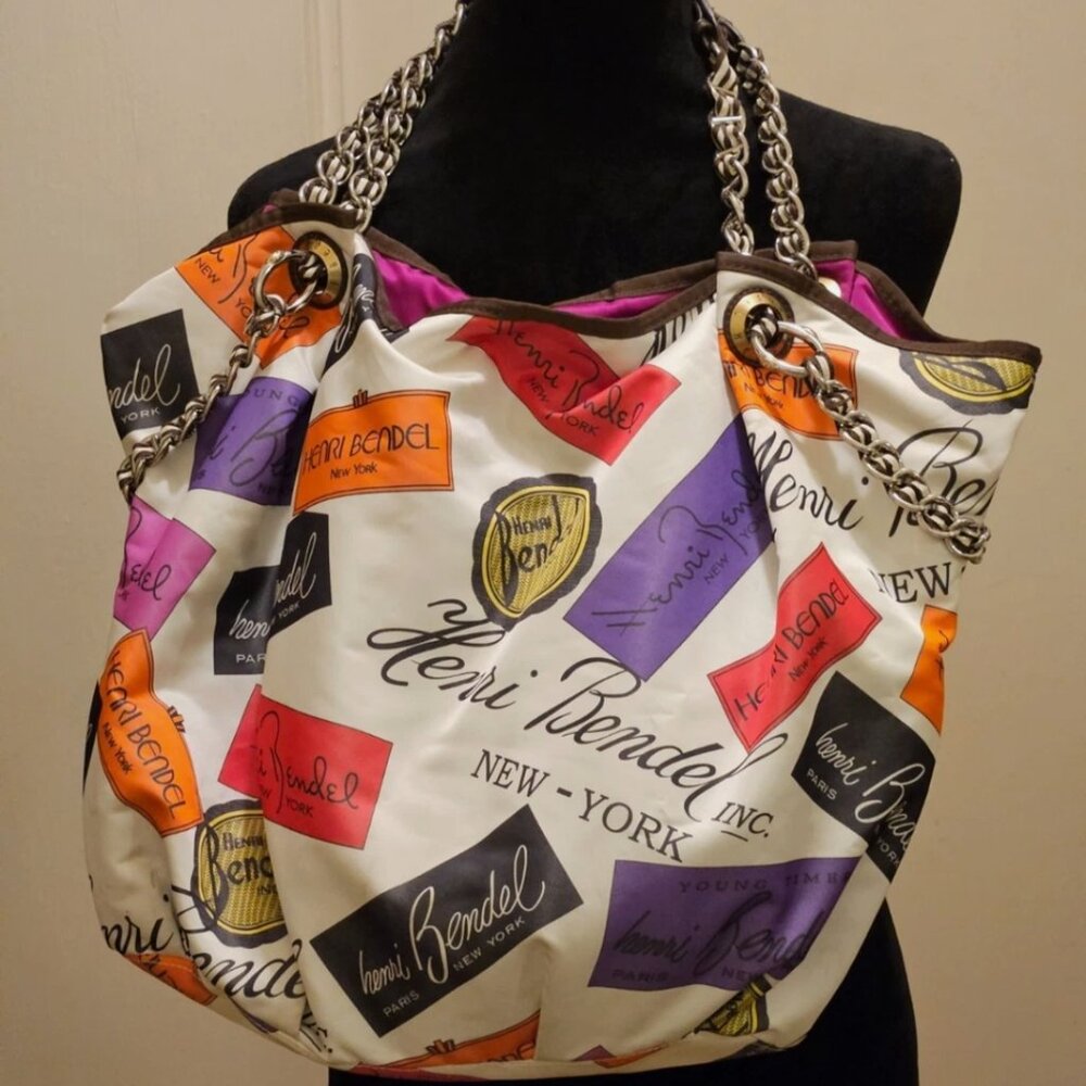 Henri Bendel Satin Logo Name Tote/Shoulder Bag